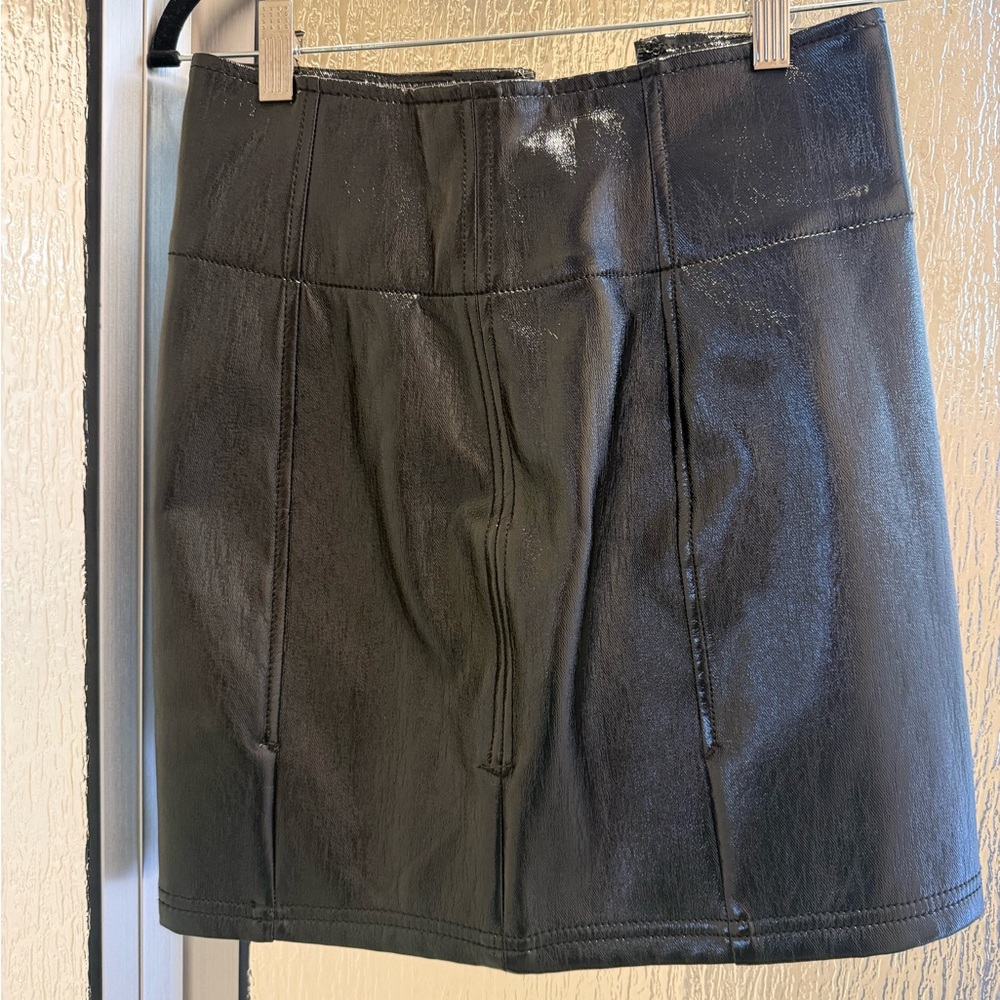 Black leather skirt